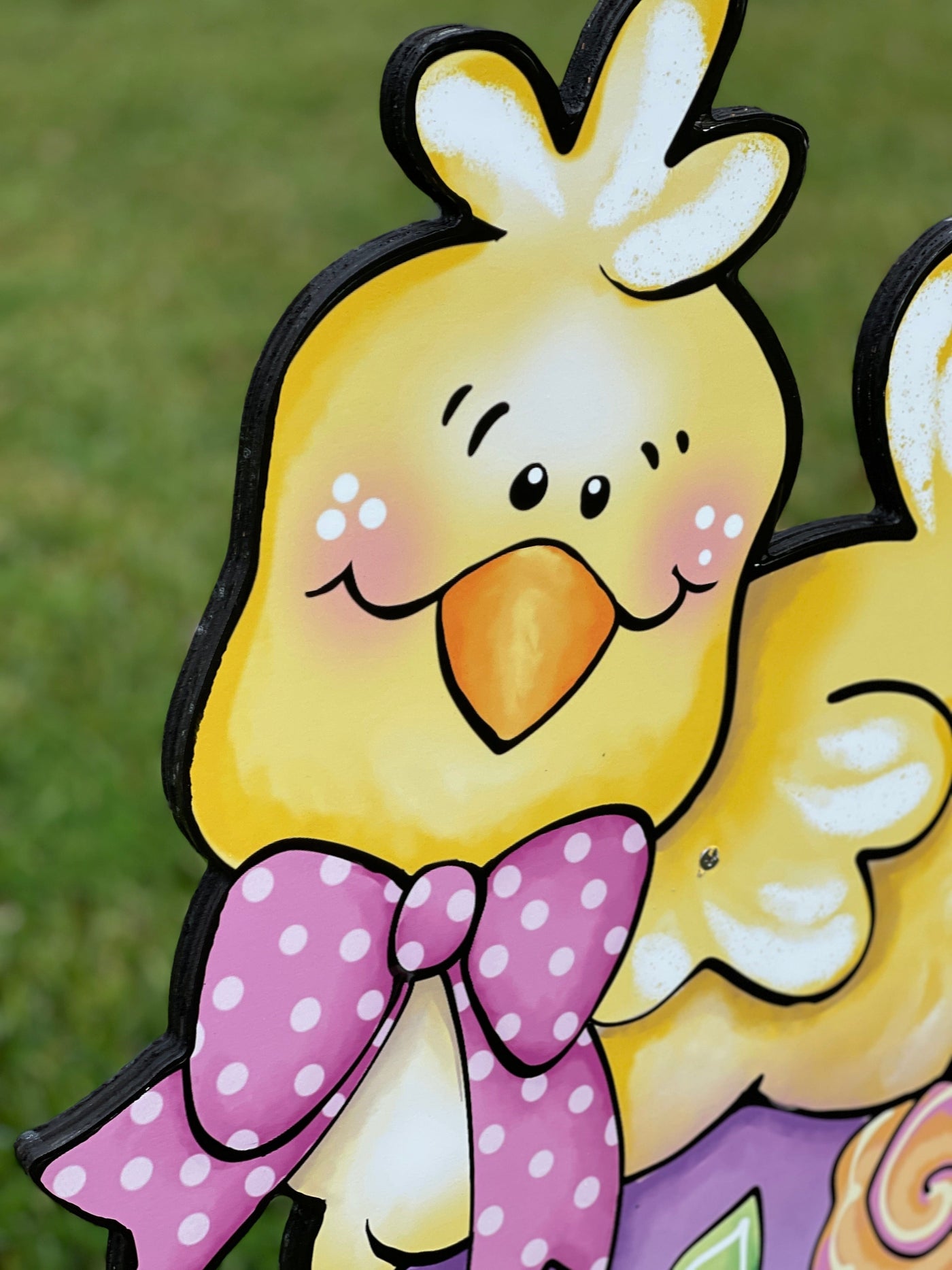 Easter Chick on Egg Yard Sign Decoration