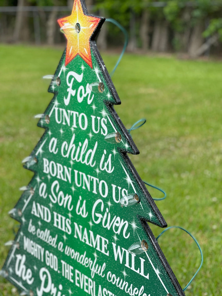 Lighted Prince Of Peace Christmas Tree Yard Decoration