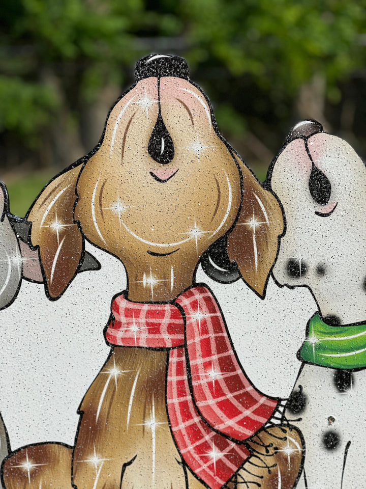 Christmas Singing Dog Trio Yard Art Decoration