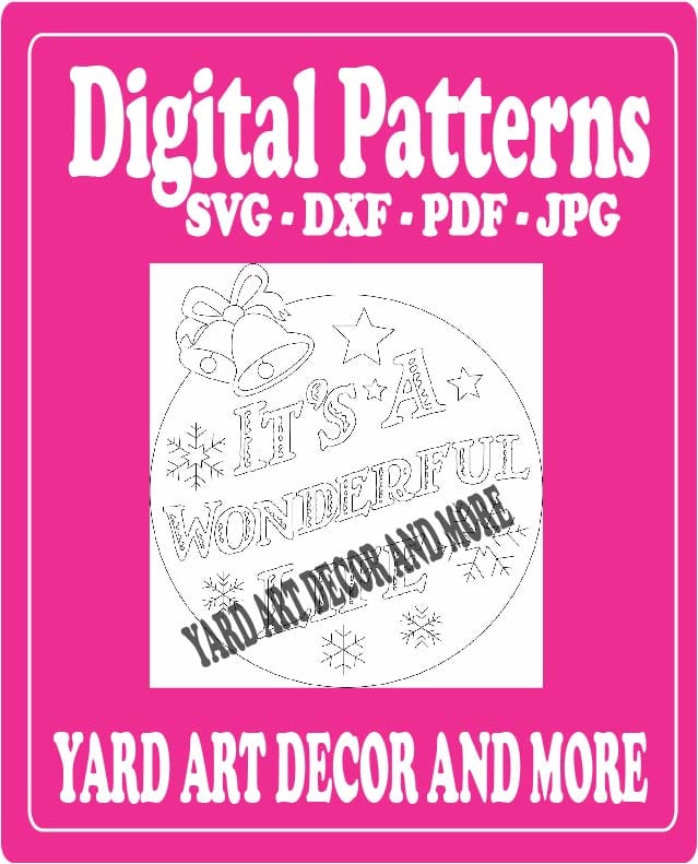 Christmas It's a Wonderful Life Yard Art Digital Template