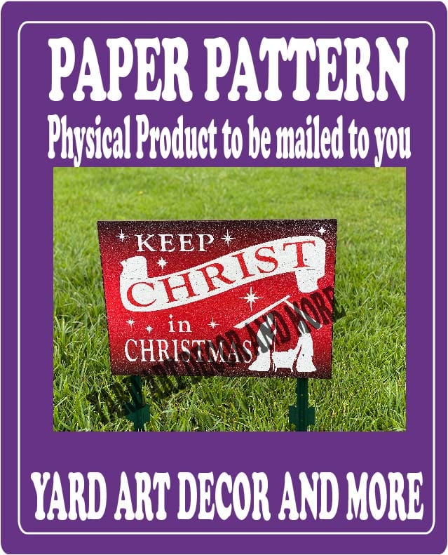 Merry Christmas Yard Art Large Keep Christ Paper Pattern