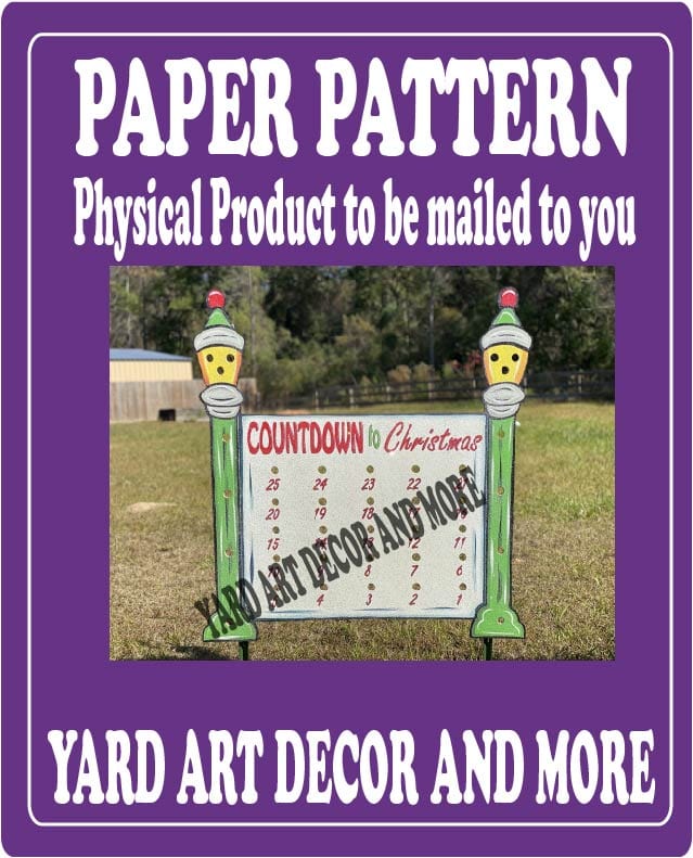 Countdown Yards Christmas Lighted Countdown Yard Art Paper Pattern – Yard Art Decor and ...