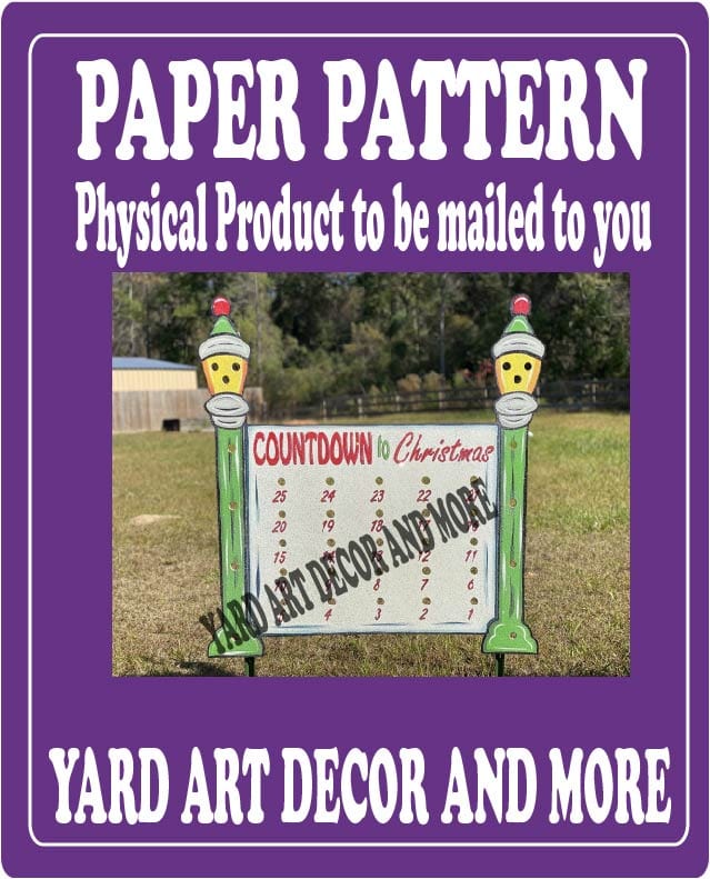 Christmas Traditional Lighted Countdown Yard Art Paper Pattern