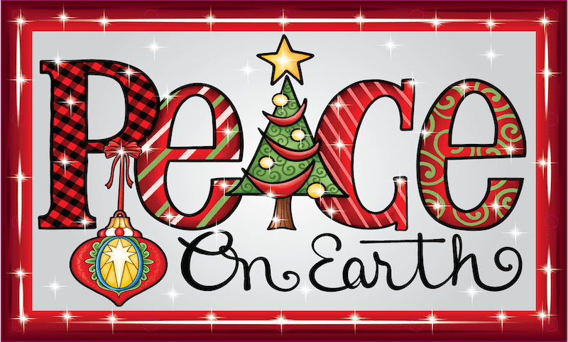 Lighted PEACE on Earth Sign Christmas Yard Art