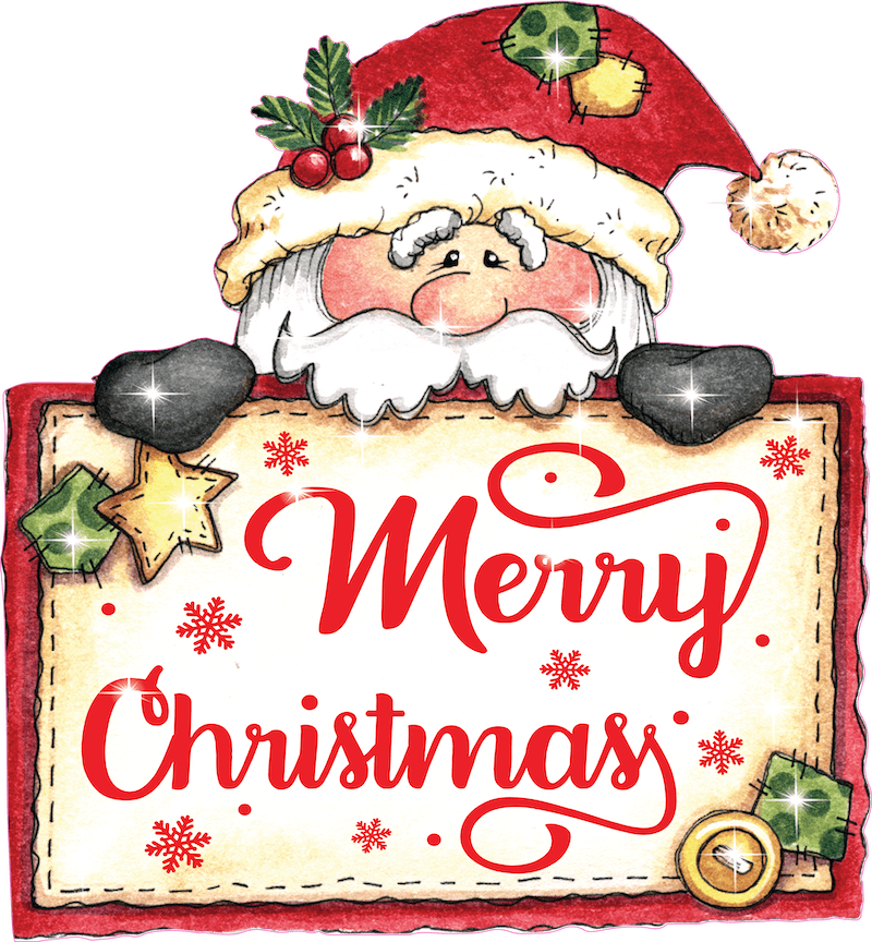 Santa Peeks over Merry Christmas Sign Christmas Yard Art