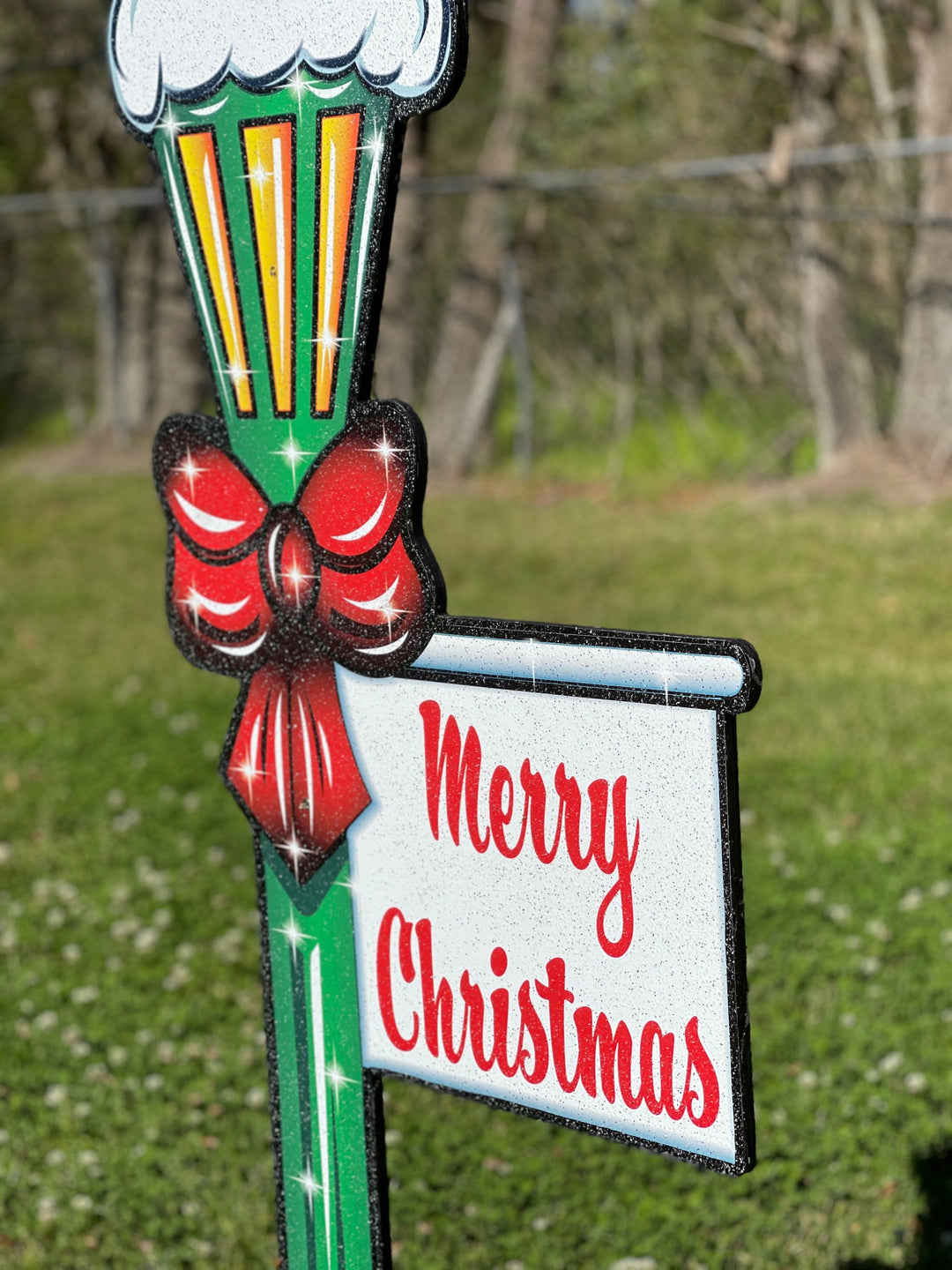 Merry Christmas Lamp Post Yard Decoration