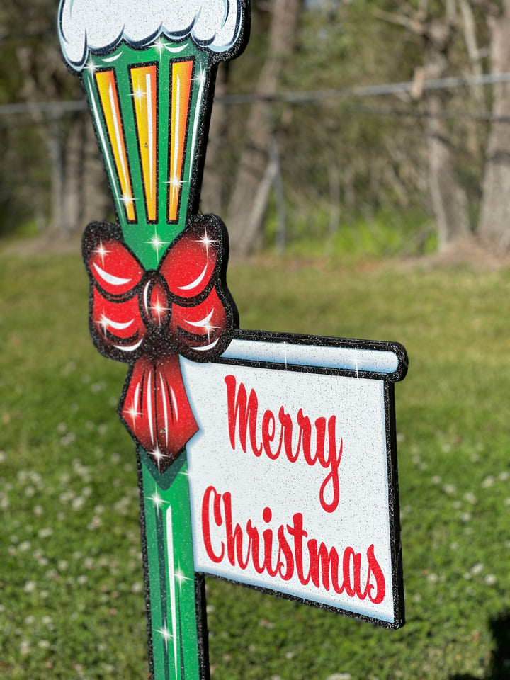 Merry Christmas Lamp Post Yard Decoration