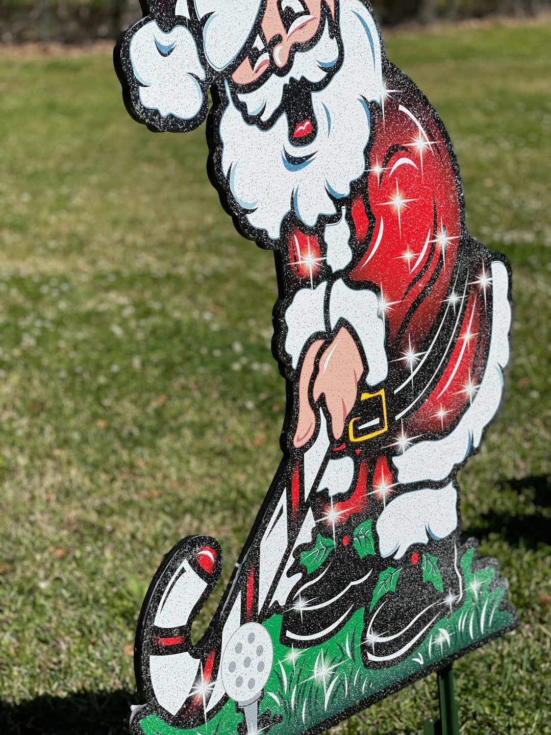 Christmas Golfing Santa Yard Decoration