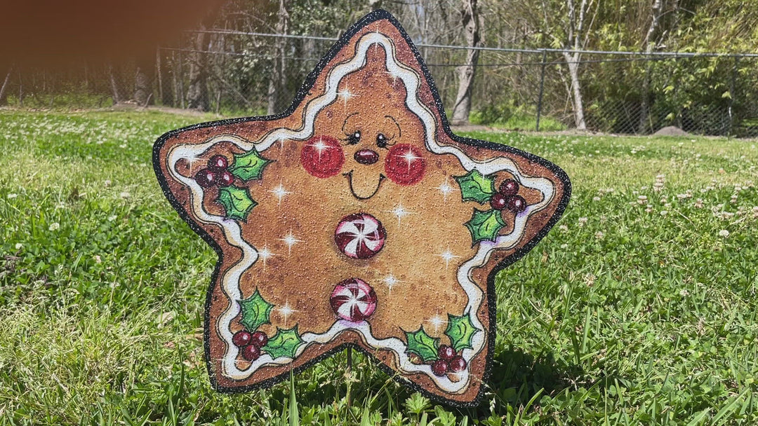 Gingerbread Star Cookie Christmas yard Art