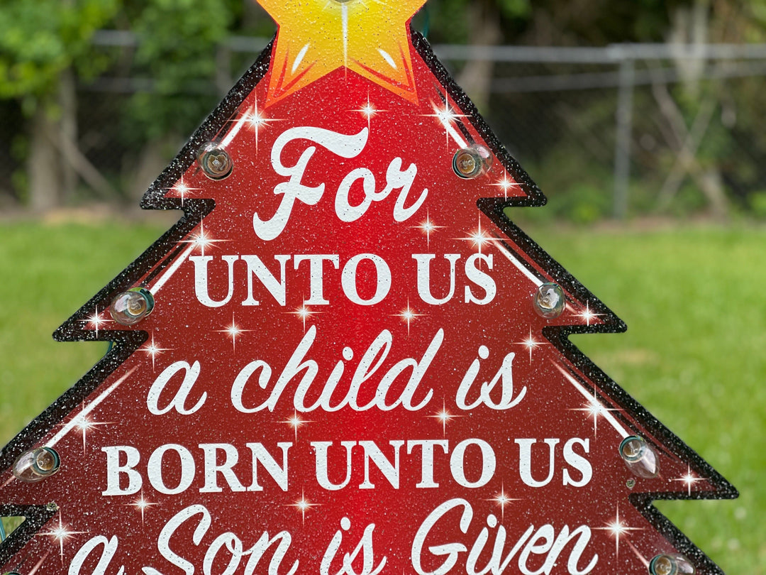 Lighted Prince Of Peace Christmas Tree Yard Decoration