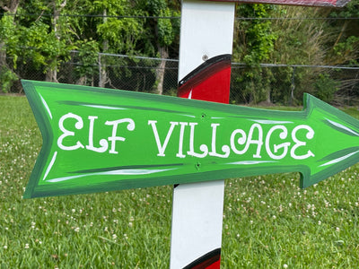 Christmas Santa Pole with Three Signs Yard Art Decoration