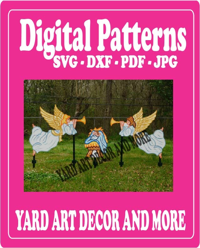 Christmas Angel Blows Trumpet Yard Art Digital Template