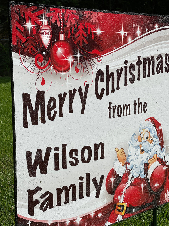 Personalized Merry Christmas Outdoor Sign