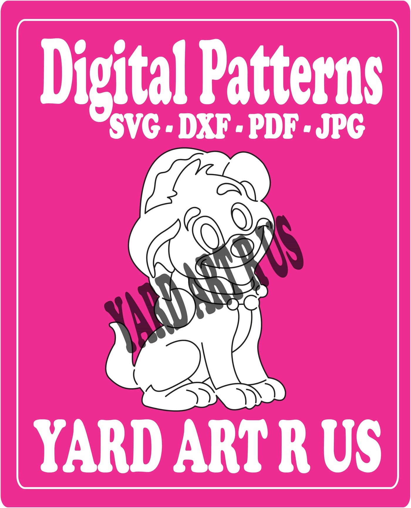 Digital Cut File for Merry Christmas Yard Art  Dog with Hat - SVG - DXF - PDF - JPG Files