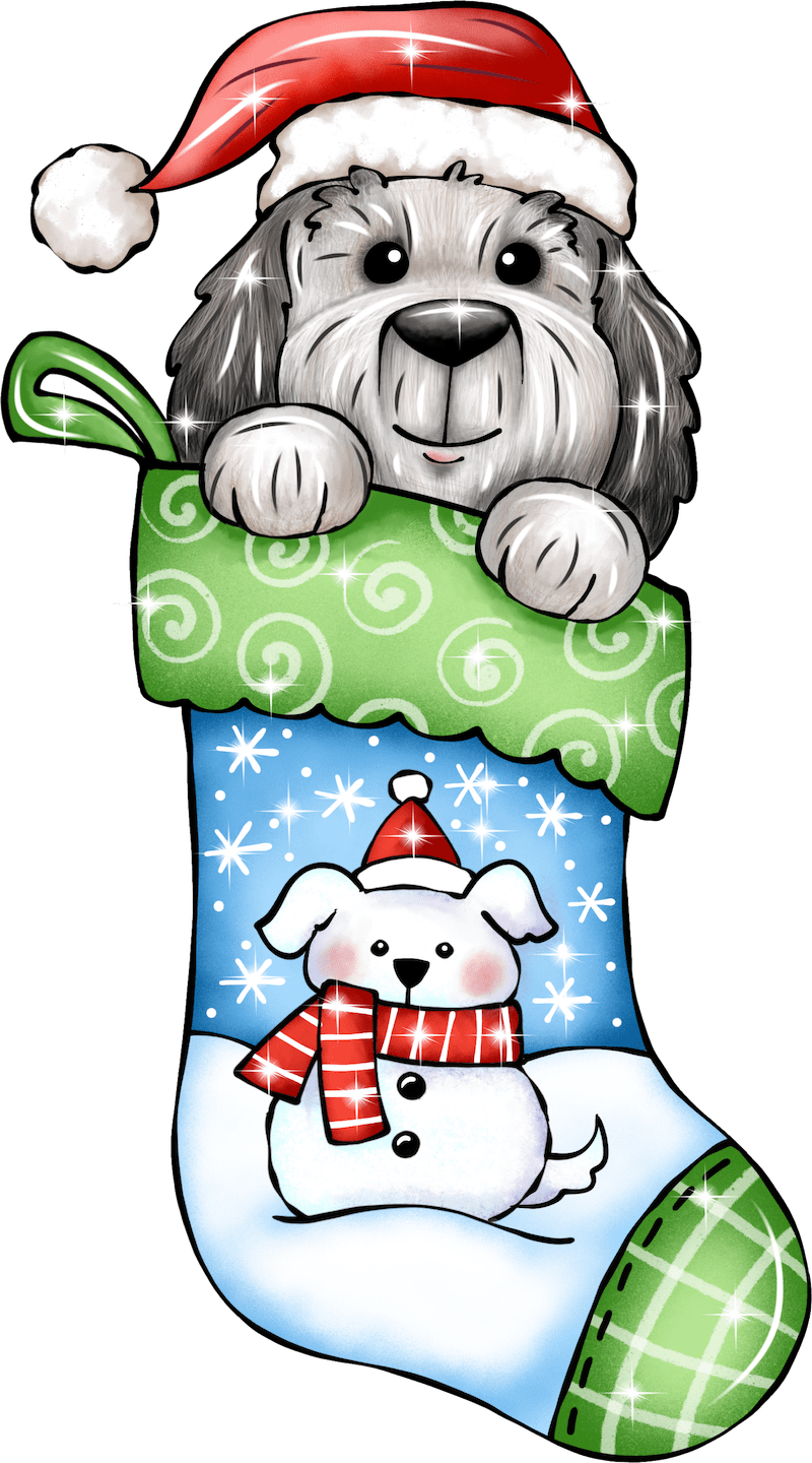 Christmas Puppy in Stocking Yard Art Decoration