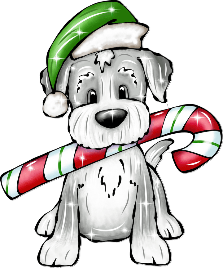 Christmas Cane Dog yard art decoration