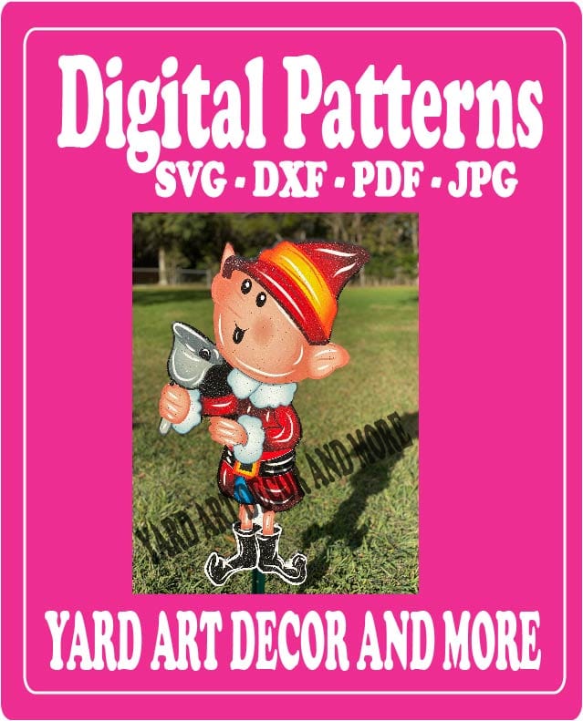 Christmas Boy elf with Bell Yard Art Digital Template