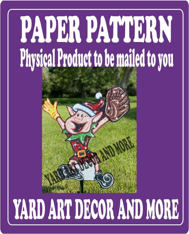 Christmas Baseball Boy Elf #1 Yard Art Paper Pattern