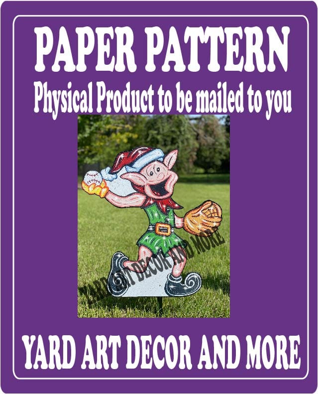 Christmas Baseball Boy Elf #2 Yard Art Paper Pattern