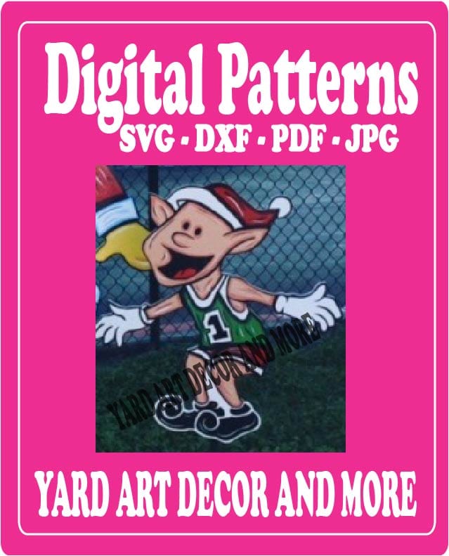 Christmas Basketball Boy Elf #1 Yard Art Digital Template