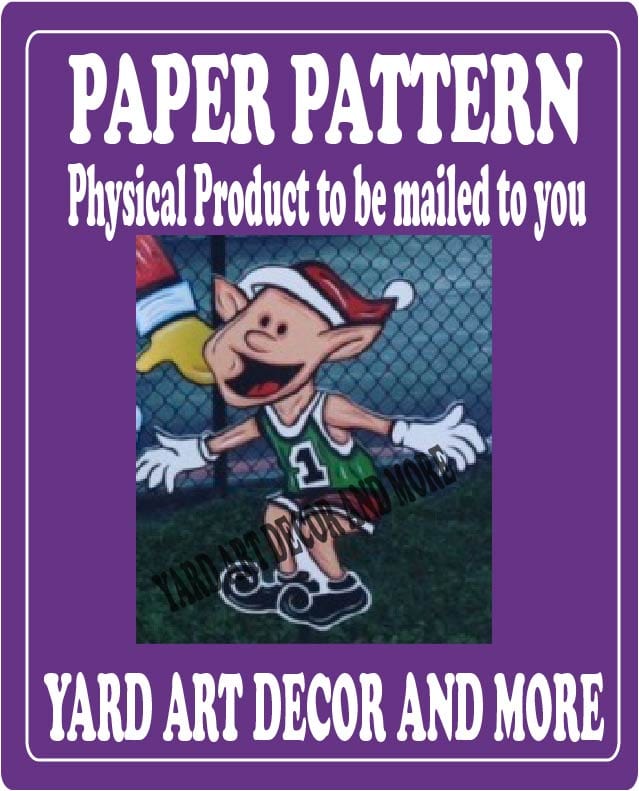 Christmas Basketball Boy Elf #1 Yard Art Paper Pattern