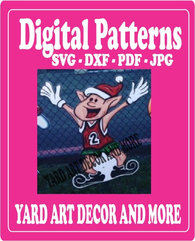 Christmas Basketball Boy Elf #2 Yard Art Digital Template