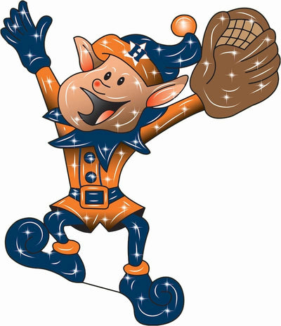 Christmas Astros Elf Playing Baseball Christmas yard sign