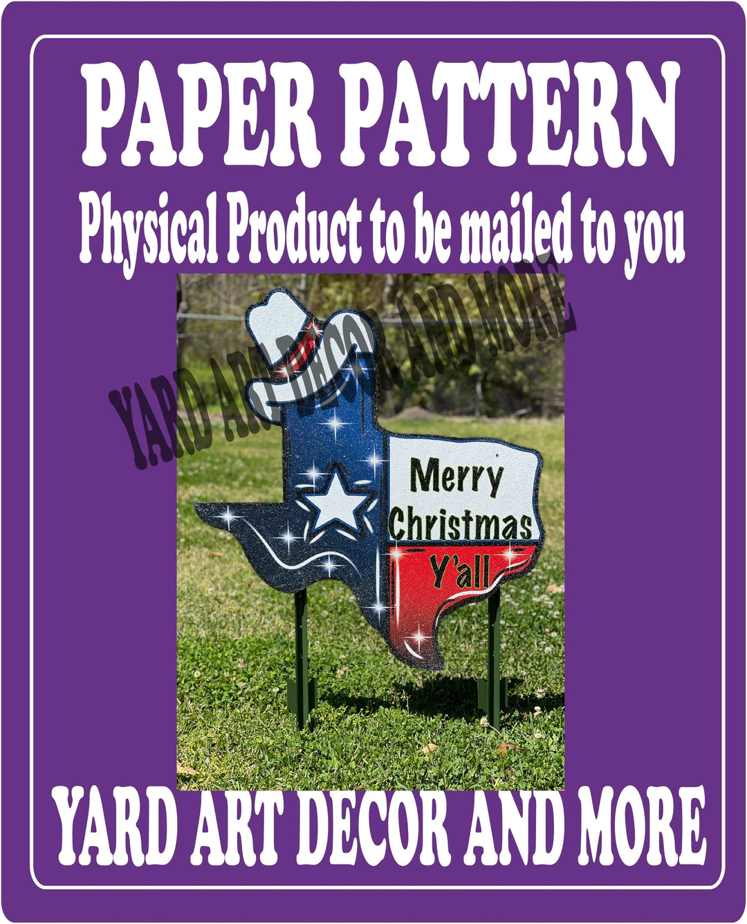 State of Texas Paper Pattern Yard Decor