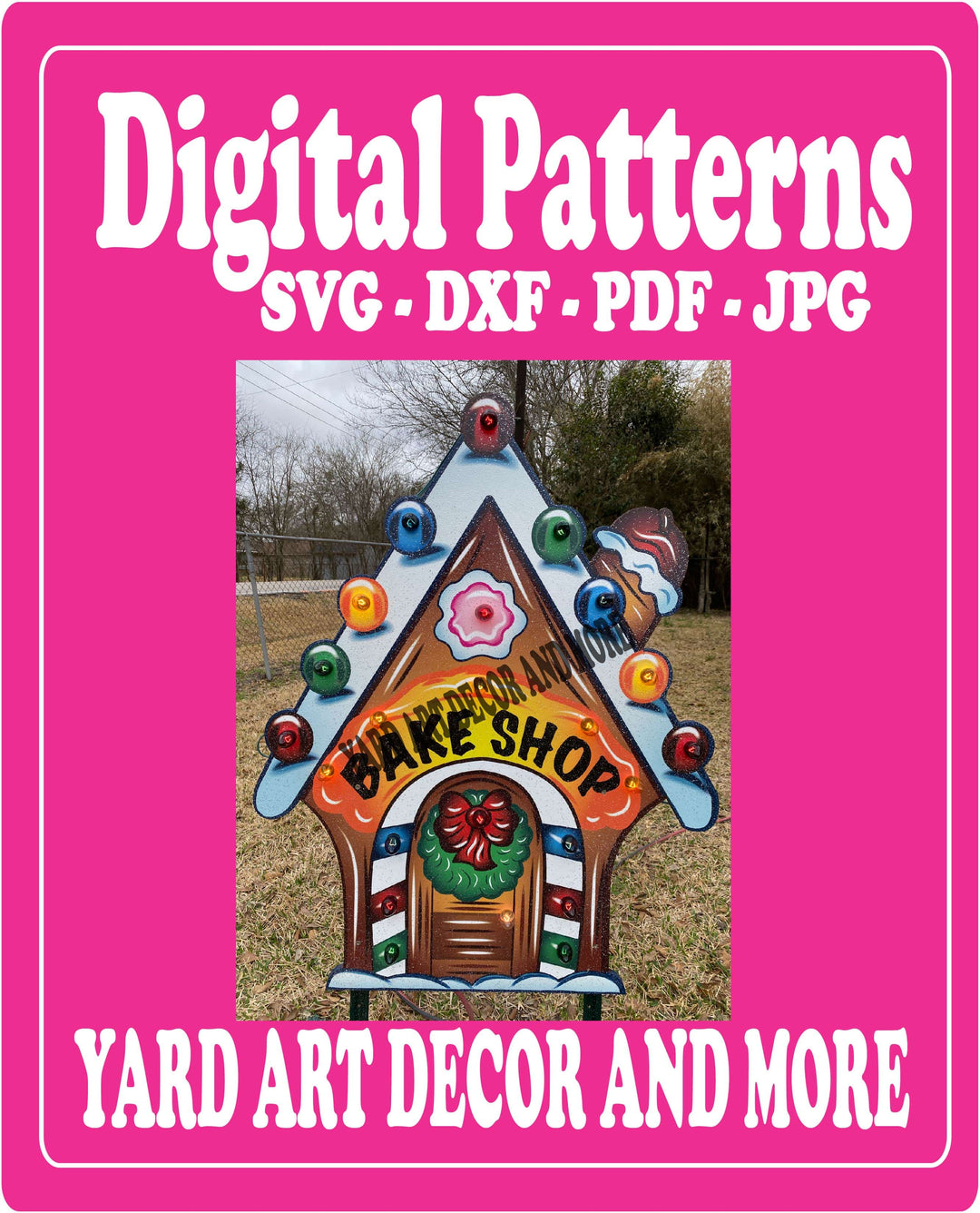 Christmas Gingerbread Bake Shop yard art digital template