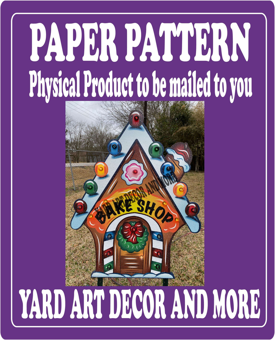 Christmas Gingerbread Bake Shop yard art paper pattern