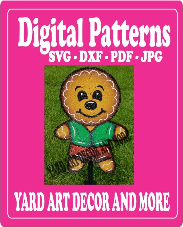 Christmas Gingerbread Boy Yard Art Digital Template