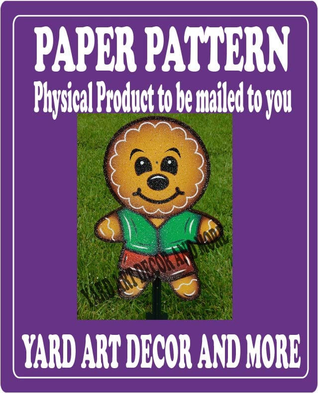 Christmas Gingerbread Boy Yard Art Paper Pattern