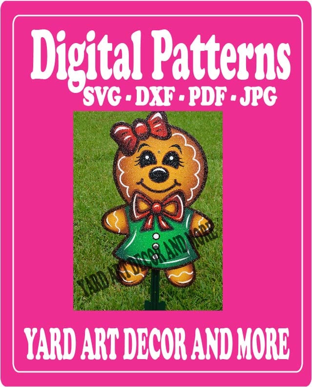 Christmas Gingerbread Girl Yard Art Digital Template