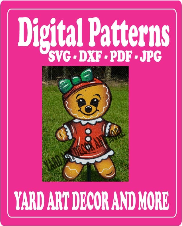 Christmas Gingerbread Mom Yard Art Digital Template