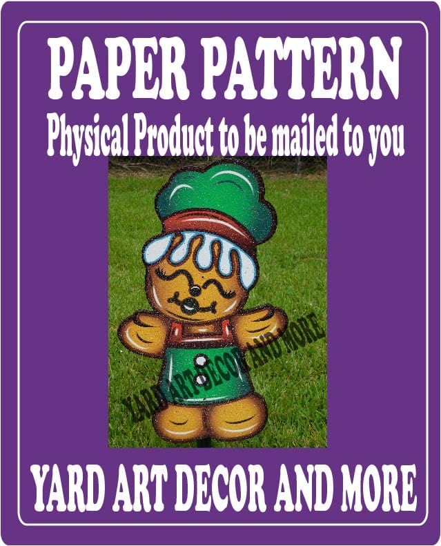 Christmas Gingerbread Baker's Cap Yard Art Paper Pattern