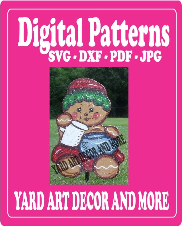 Christmas Gingerbread Sugar Baby with Mixing Bowl Yard Art Digital Template