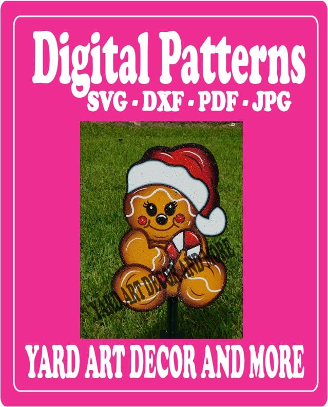 Christmas Gingerbread Sugar Baby with Stocking Hat Yard Art Digital Template