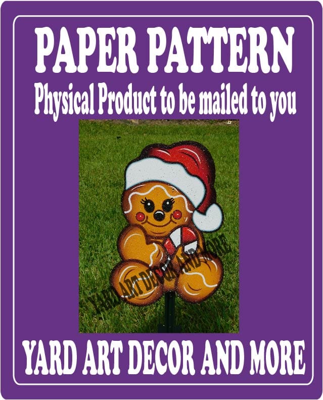 Christmas Gingerbread Sugar Baby with Stocking Hat Yard Art Paper Pattern