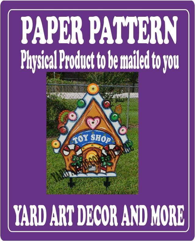 Christmas Gingerbread Toy Shop Yard Art Paper Pattern