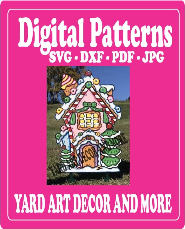 Christmas Cup Cake House Yard Art Digital Template