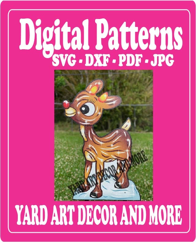 Christmas Rudolph Reindeer yard decor digital template