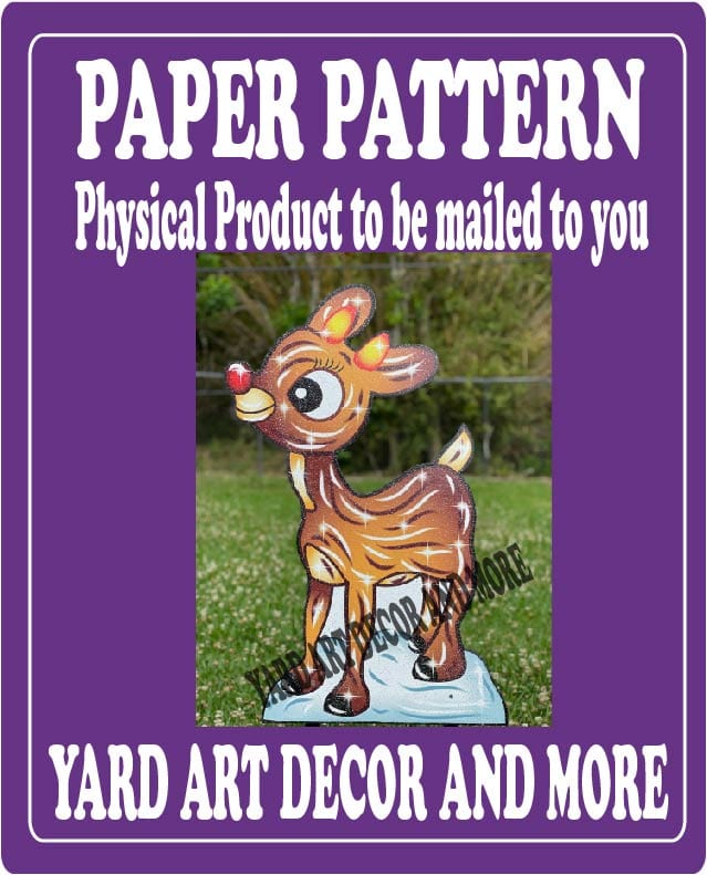 Christmas Rudolph Reindeer yard decor paper pattern