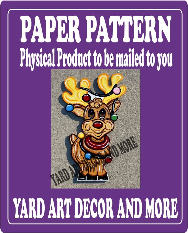 Christmas Lighted Reindeer Yard Art Paper Pattern