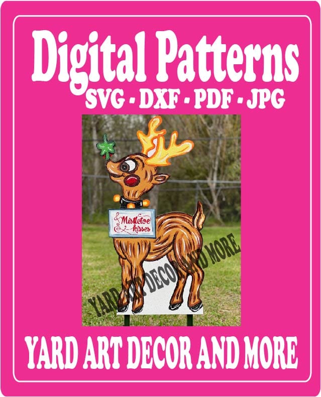 Christmas Rudolph Reindeer Yard Art Digital Template