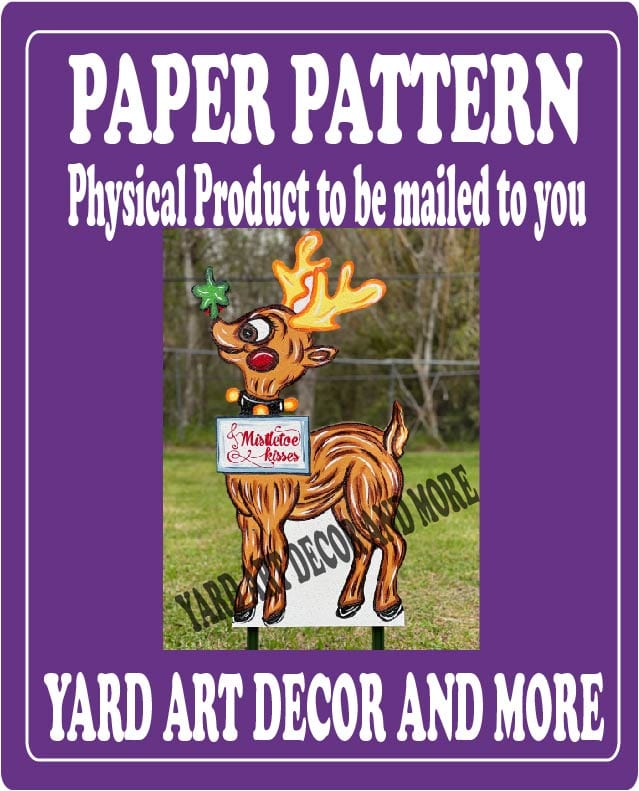 Christmas Rudolph Reindeer Yard Art Paper Pattern