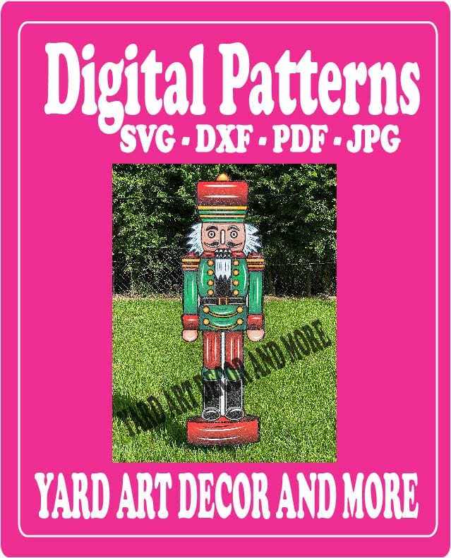 Christmas Green Nutcracker Yard Art Digital Template