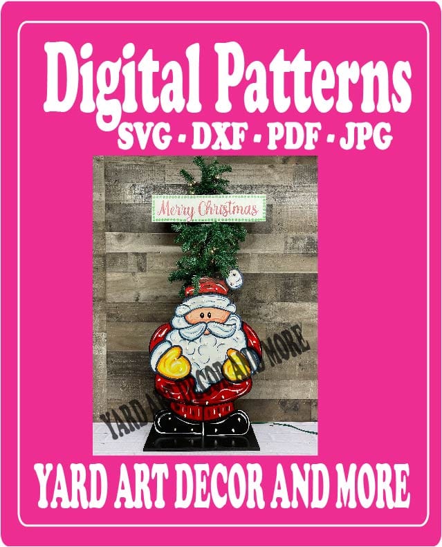 Christmas Lighted Santa Porch Greeter Yard Art Digital Template