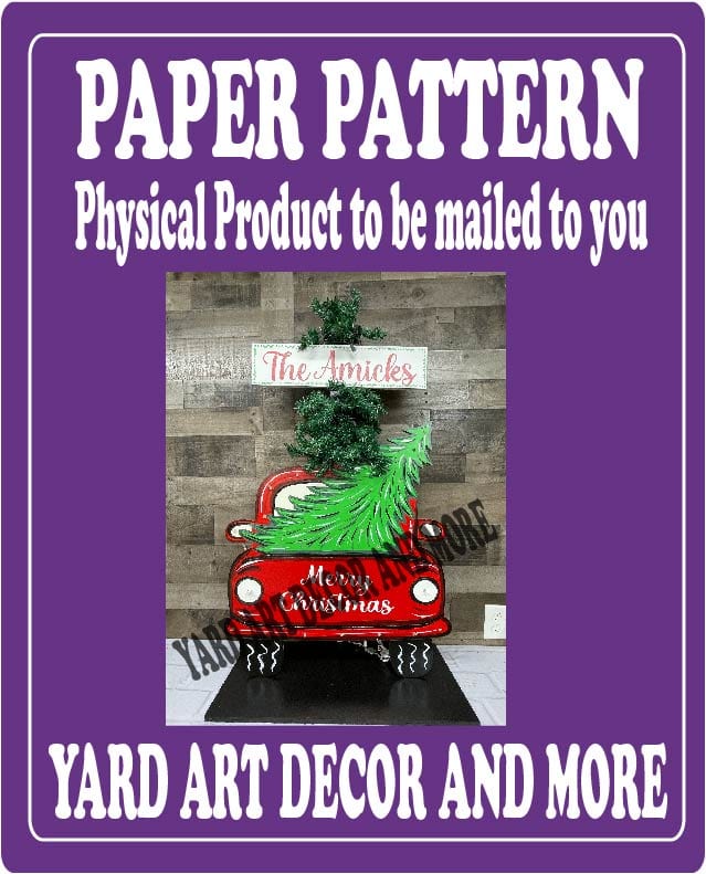 Christmas Lighted Red Truck Porch Greeter Yard Art Paper Pattern