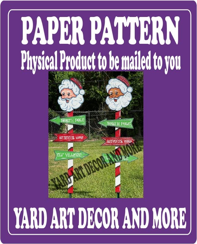 Christmas Santa Pole with Three Arrow Signs Yard Art Paper Pattern