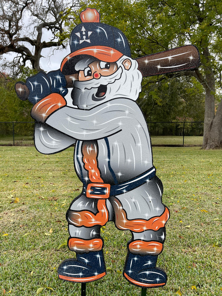 Christmas Astros Baseball Santa yard sign